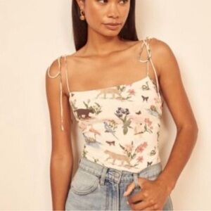 Reformation Lupe Top in Rainforest